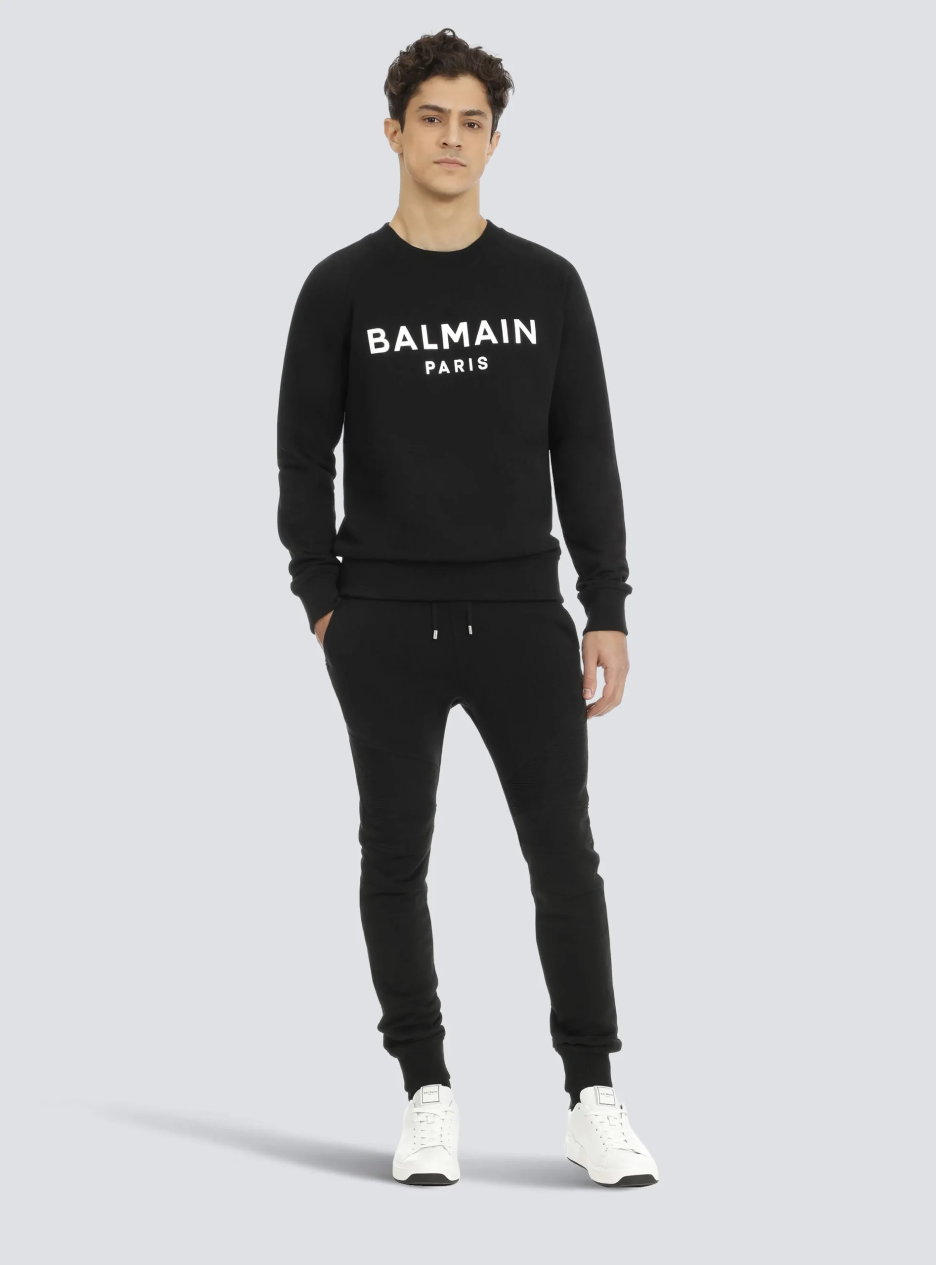 Balmain Sweatshirt In Eco-responsible Cotton With Metallic Logo Print
