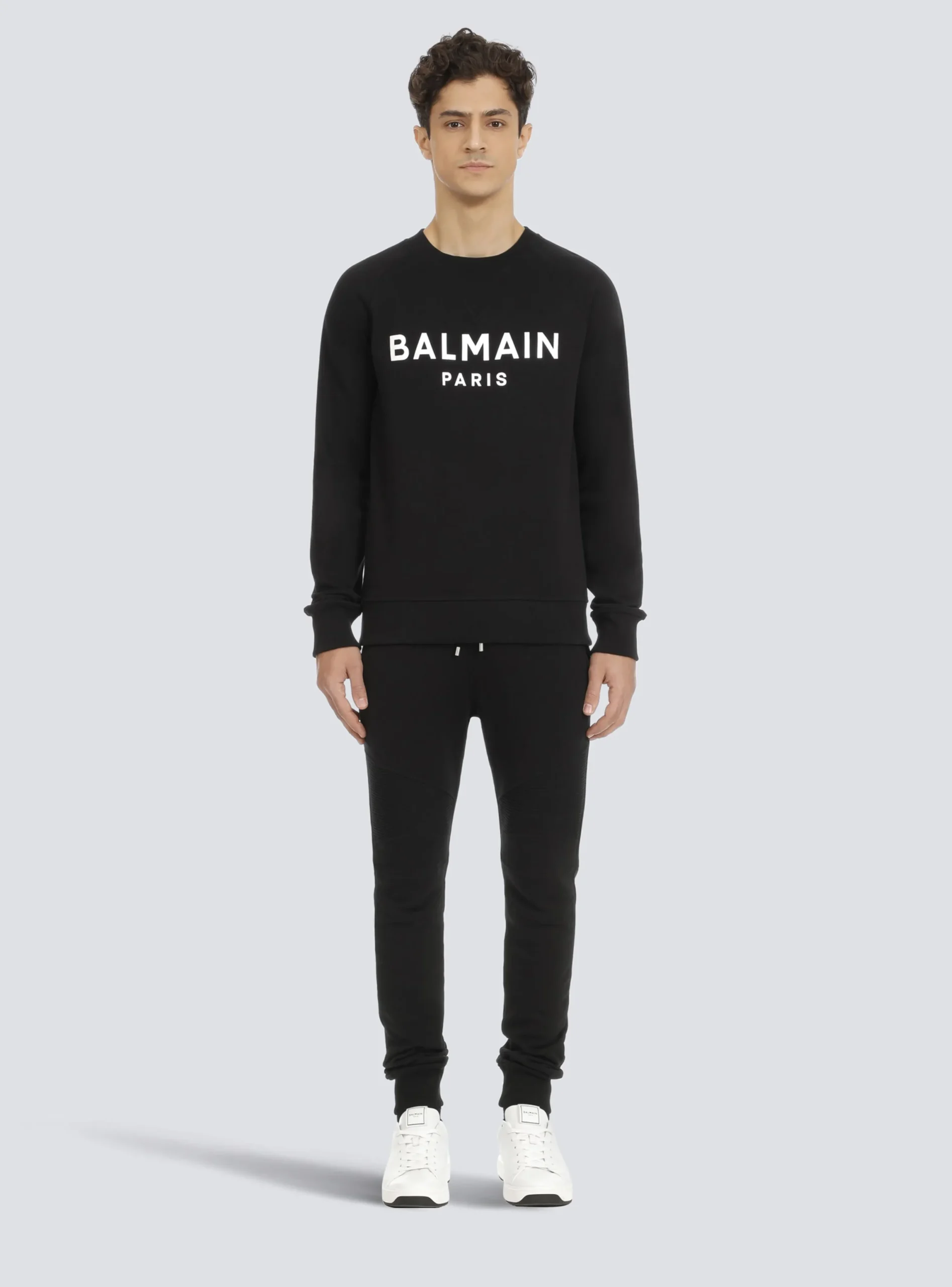 Balmain Sweatshirt In Eco-responsible Cotton With Metallic Logo Print