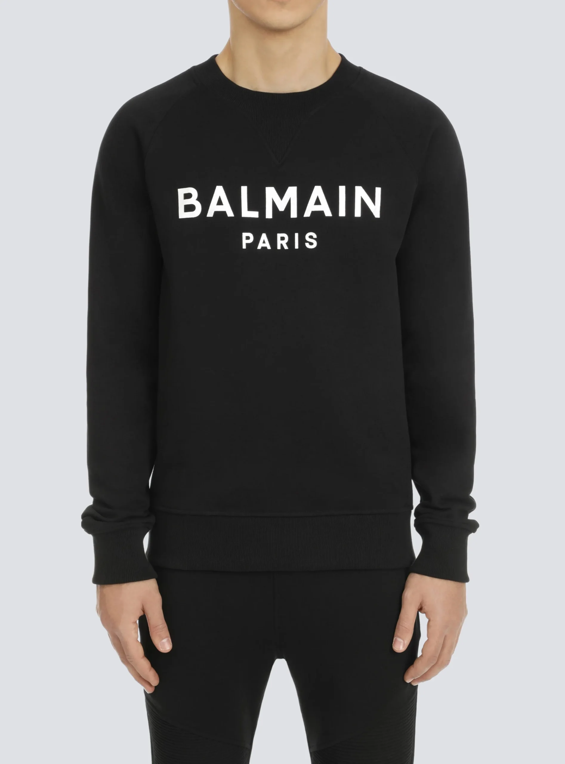 Balmain Sweatshirt In Eco-responsible Cotton With Metallic Logo Print