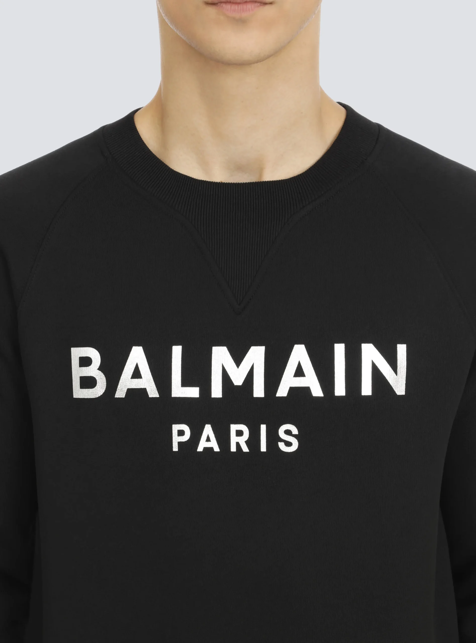 Balmain Sweatshirt In Eco-responsible Cotton With Metallic Logo Print