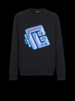 Balmain Sweatshirt With Neon Logo Print