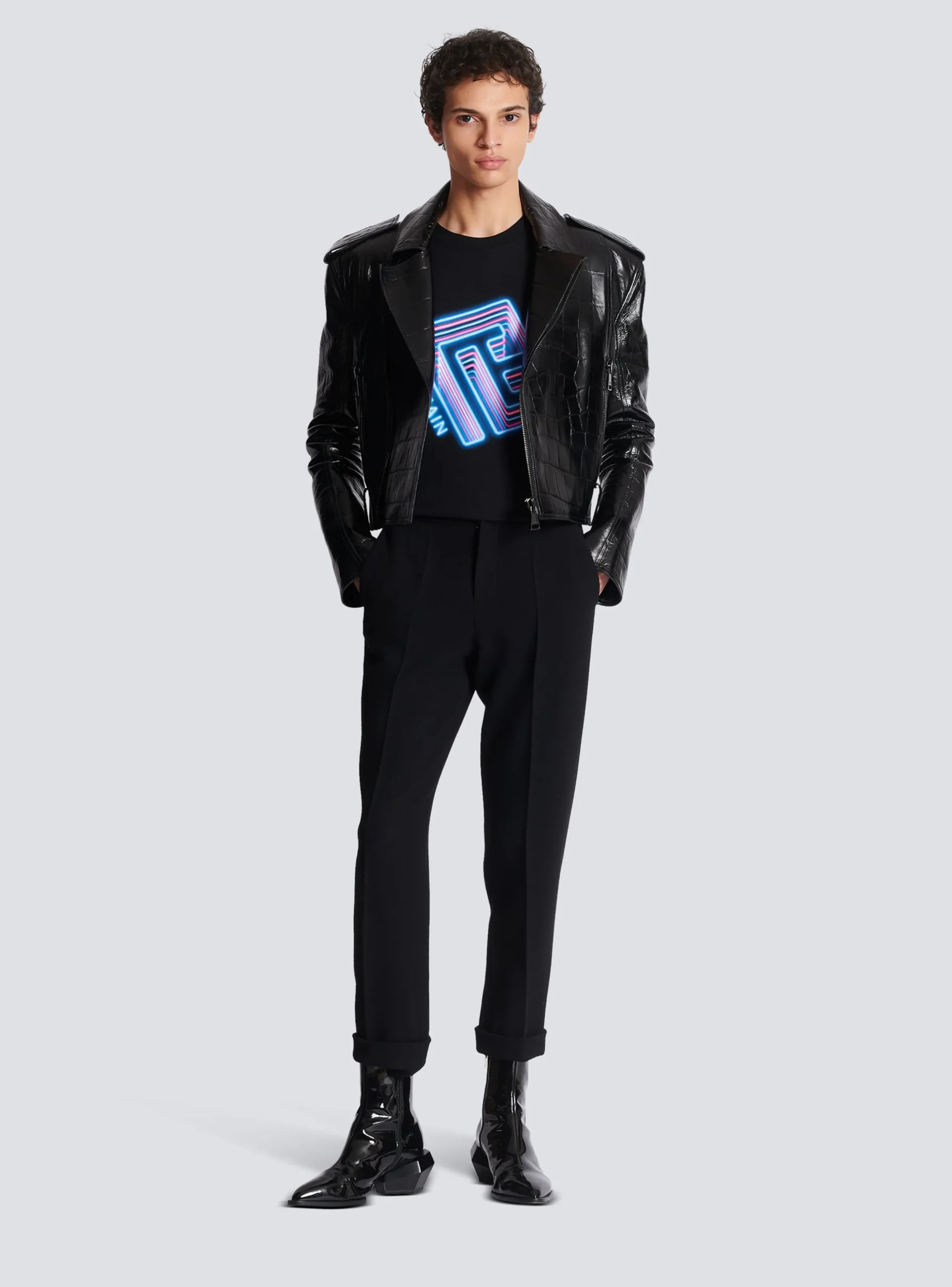 Balmain Sweatshirt With Neon Logo Print
