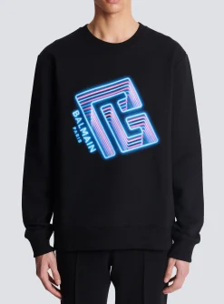 Balmain Sweatshirt With Neon Logo Print