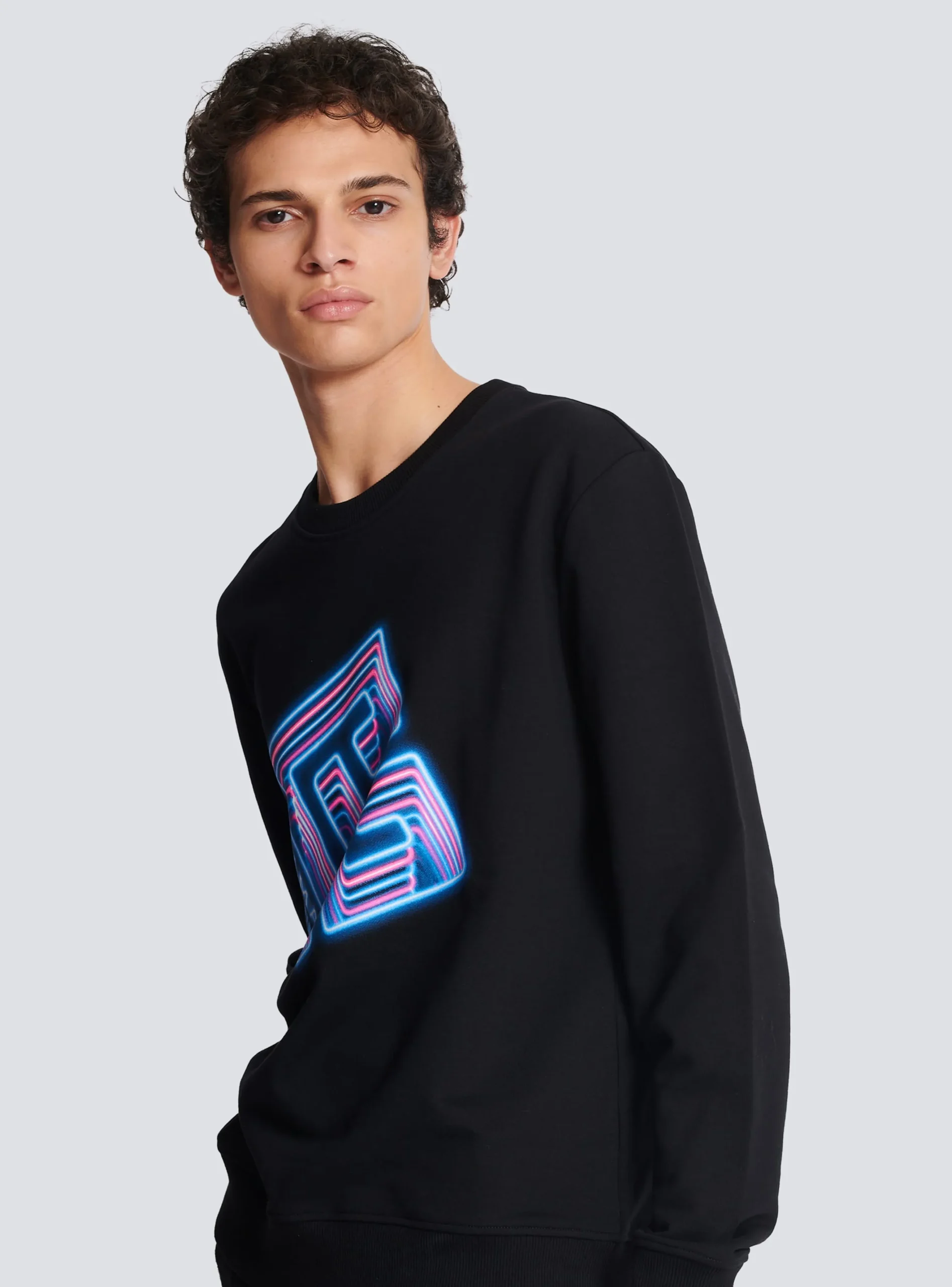 Balmain Sweatshirt With Neon Logo Print