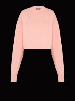 Women Balmain Sweatshirt With Vintage Embroidery