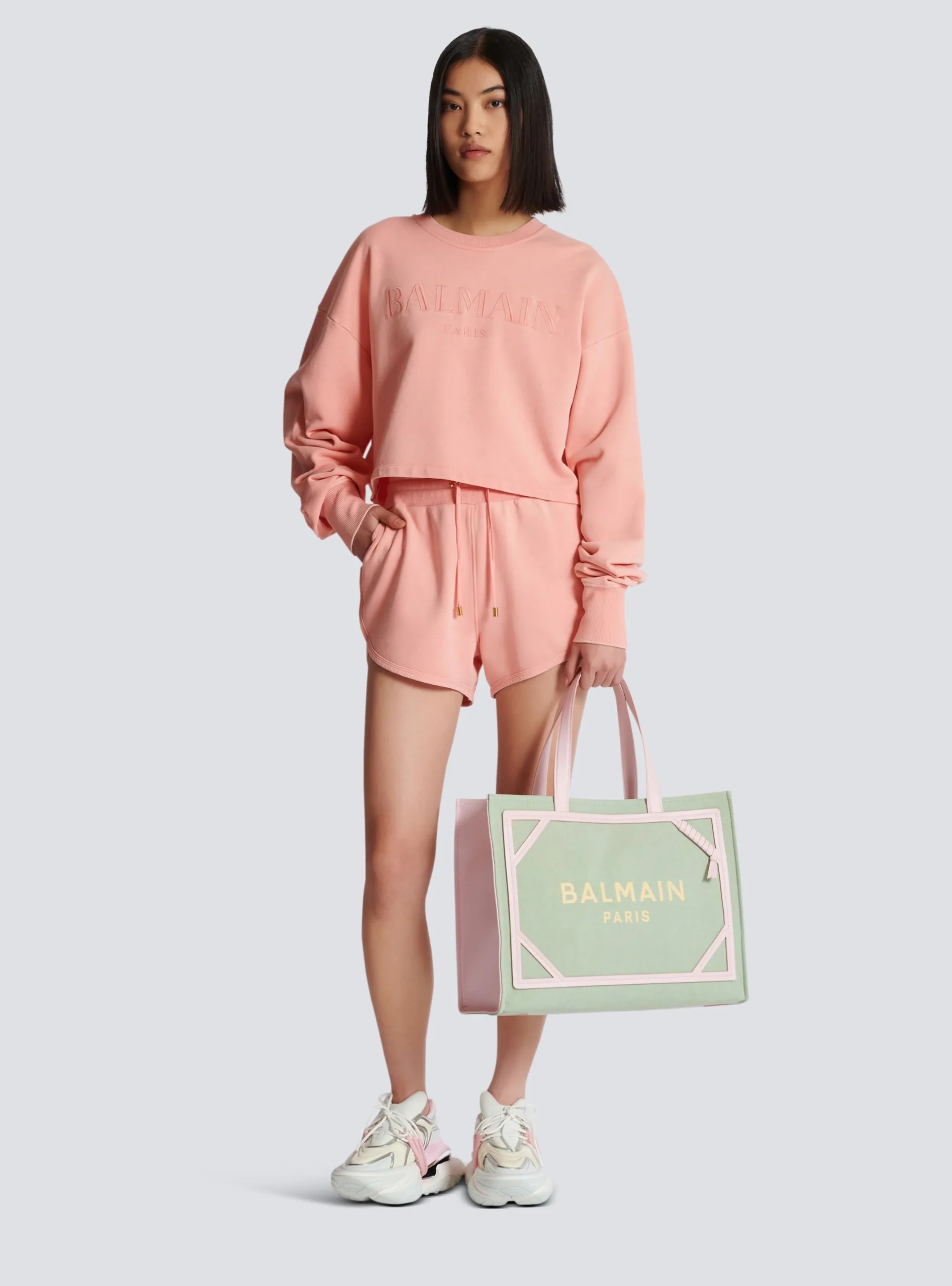 Women Balmain Sweatshirt With Vintage Embroidery