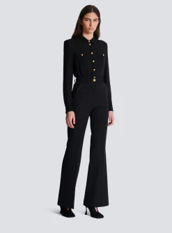 Women Balmain Tailored Grain De Poudre Trousers