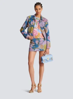 Women Balmain Tank Top With Pastel Roses Print