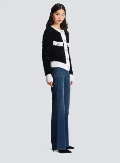 Women Balmain Textured Knit Cardigan