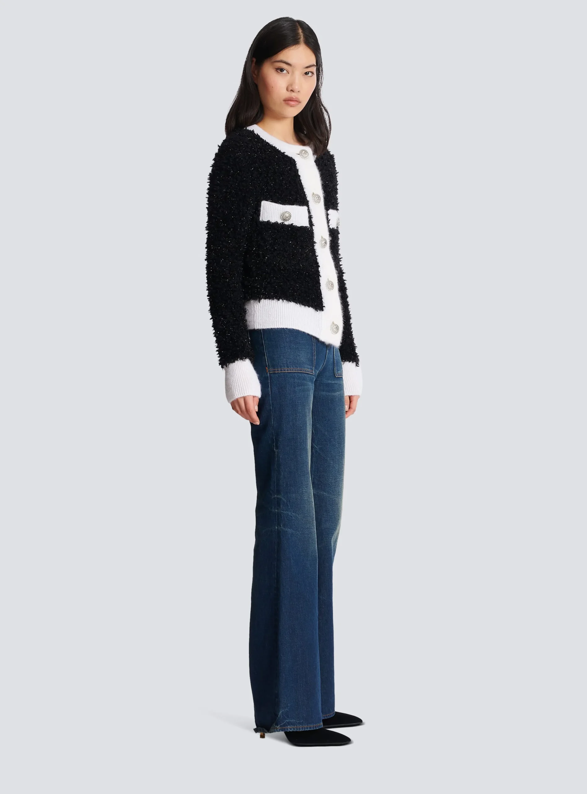 Women Balmain Textured Knit Cardigan