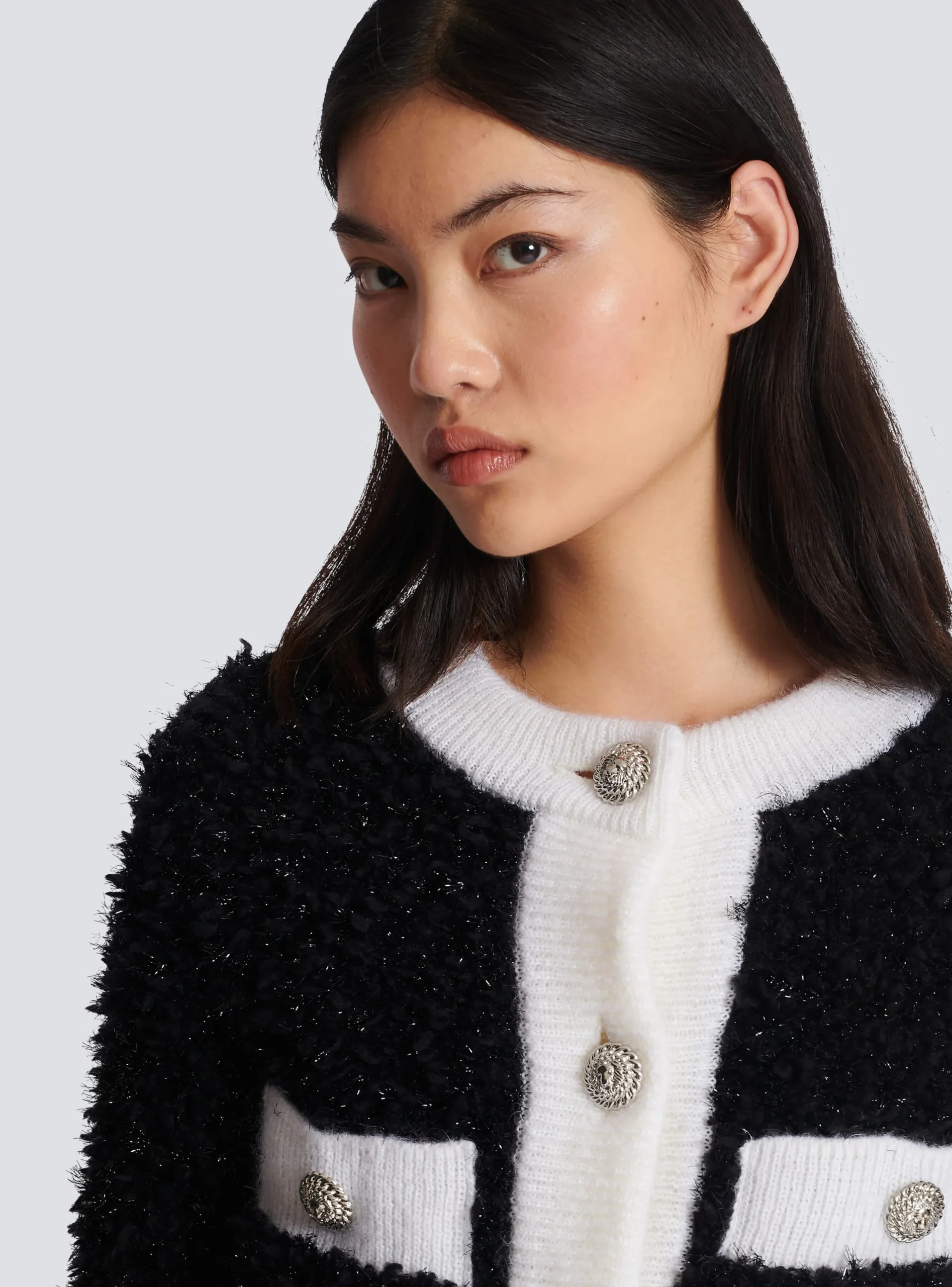 Women Balmain Textured Knit Cardigan