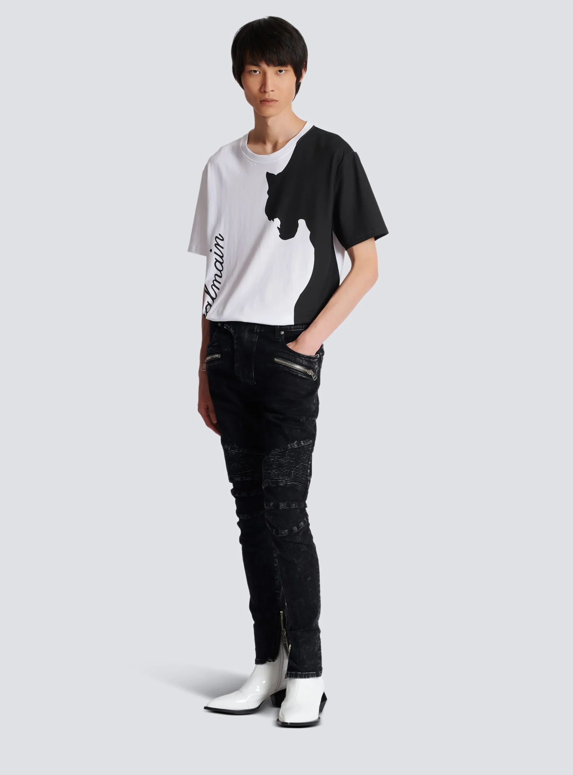 Balmain Tiger Print Short-sleeved T-shirt