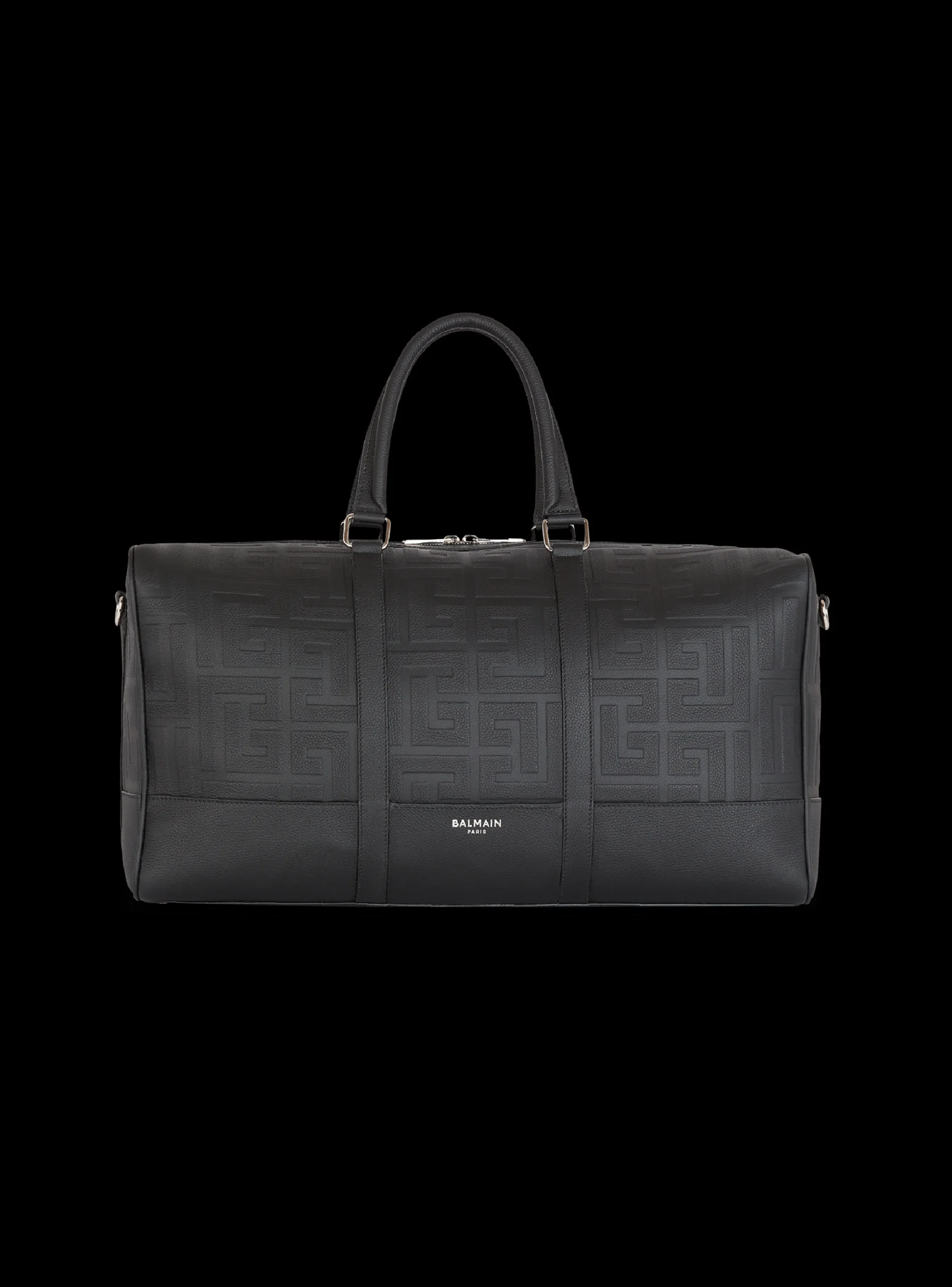 Balmain Travel Bag In Grained Leather