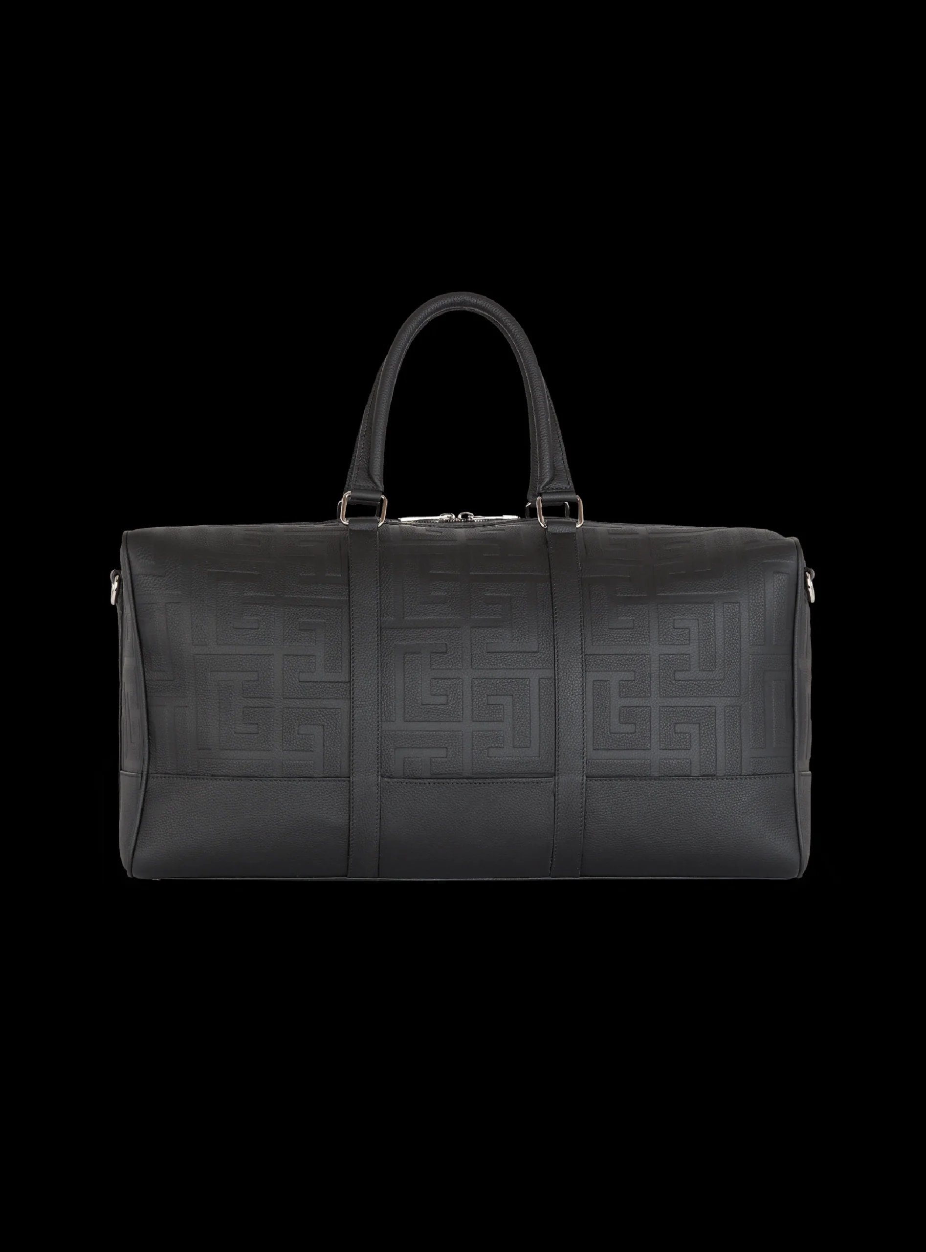 Balmain Travel Bag In Grained Leather