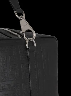 Balmain Travel Bag In Grained Leather