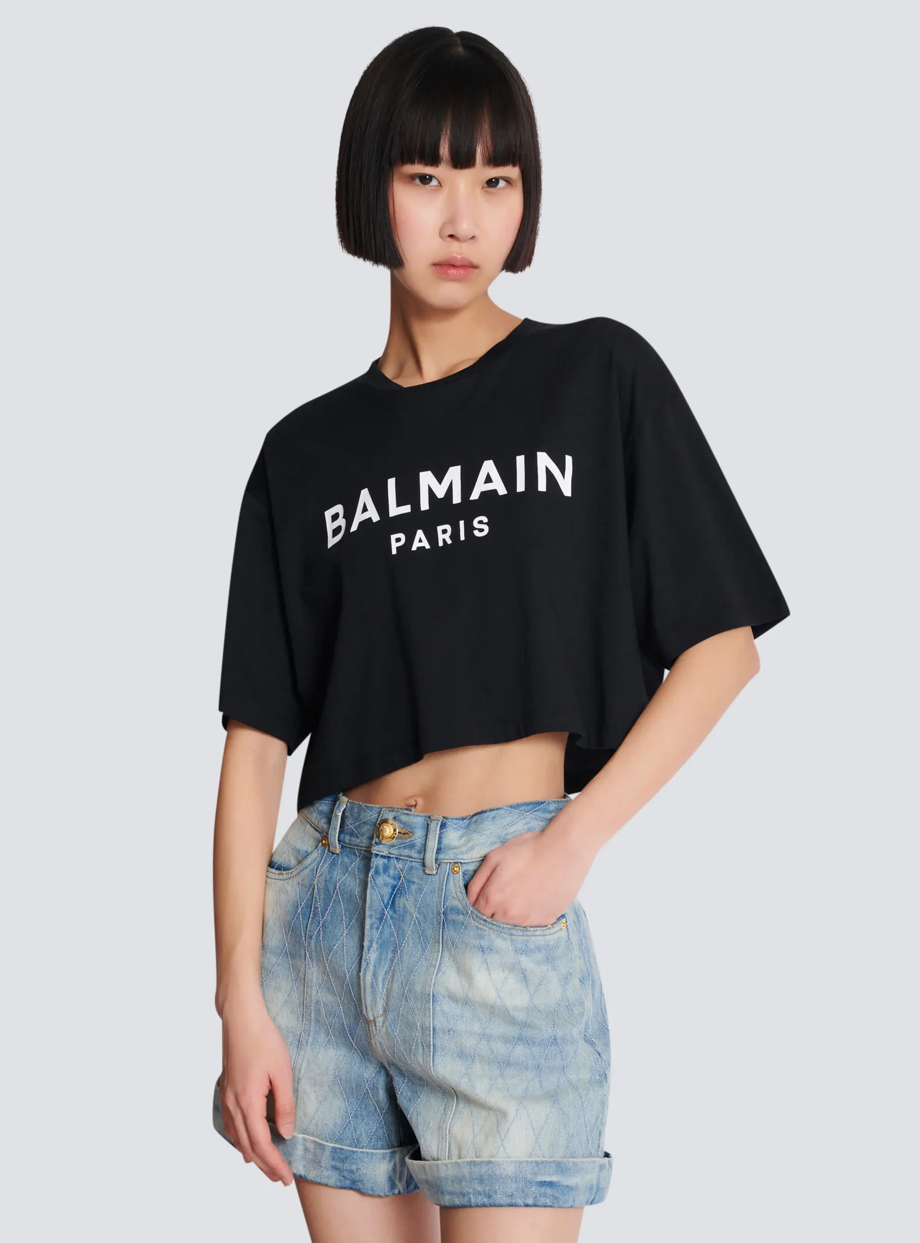 Women Balmain T-shirt With Paris Print