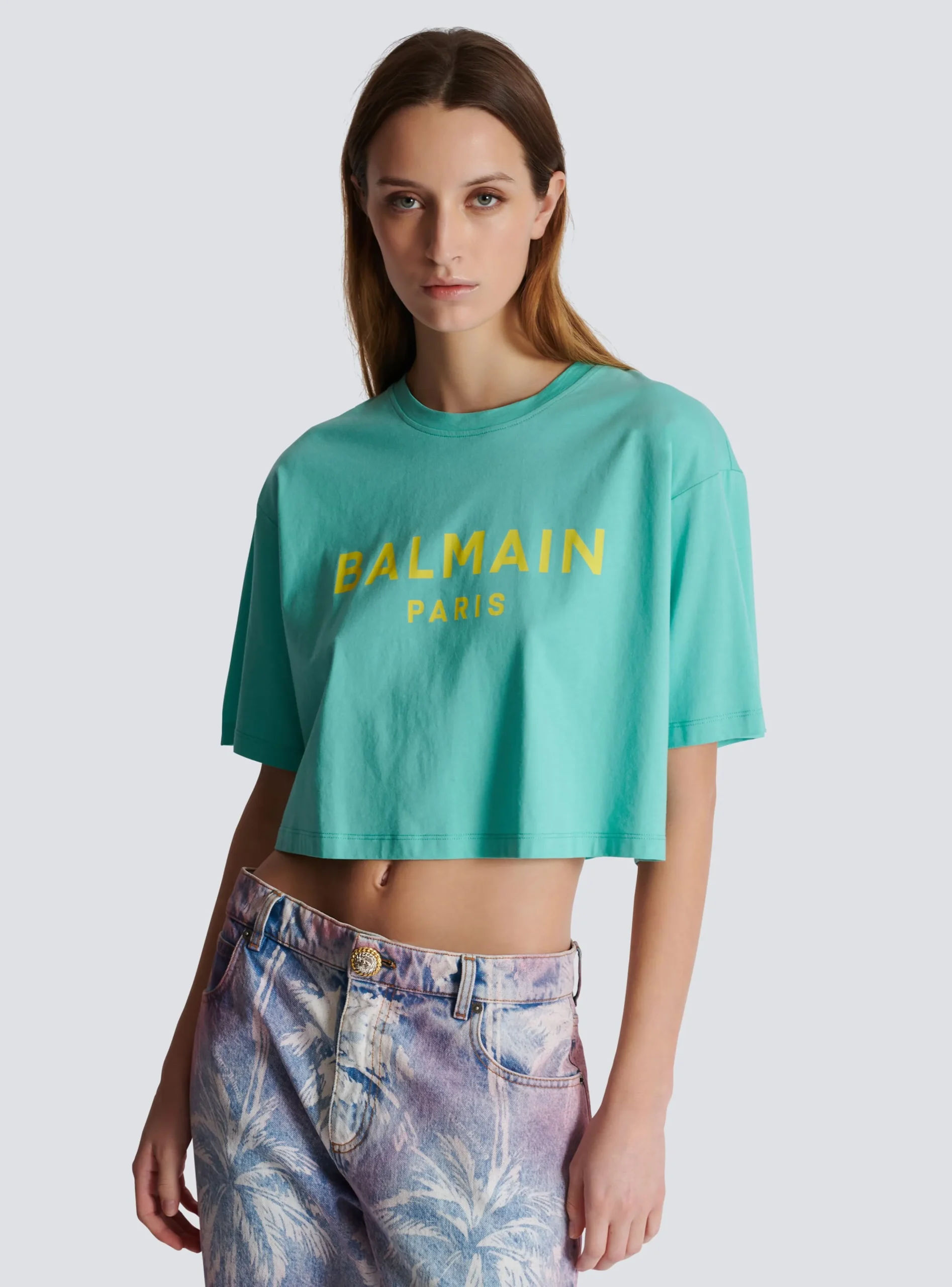 Women Balmain T-shirt With Paris Print