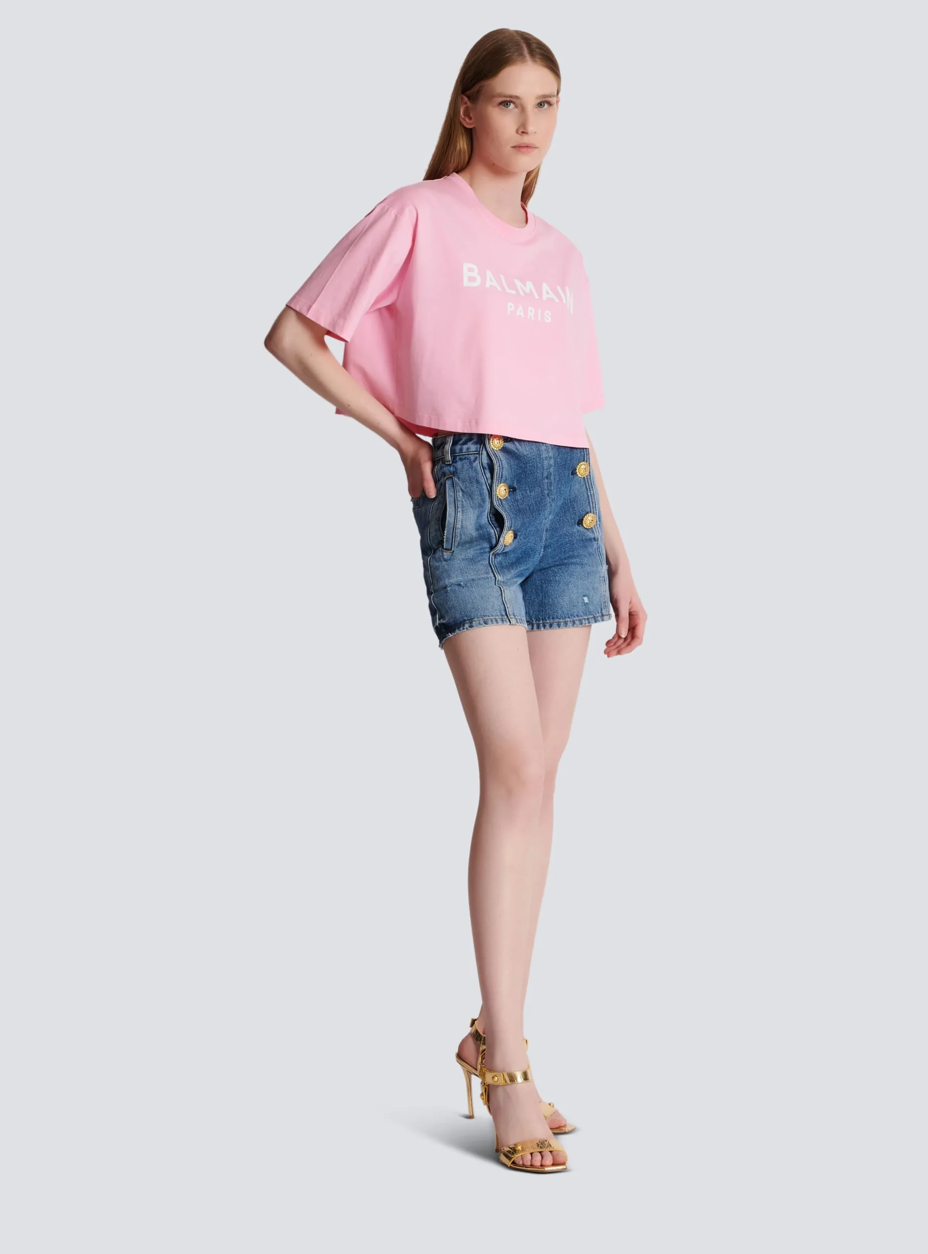 Women Balmain T-shirt With Paris Print
