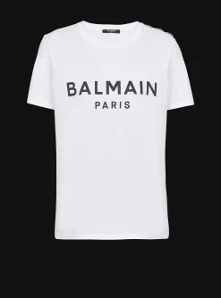 Women Balmain T-shirt With Paris Print