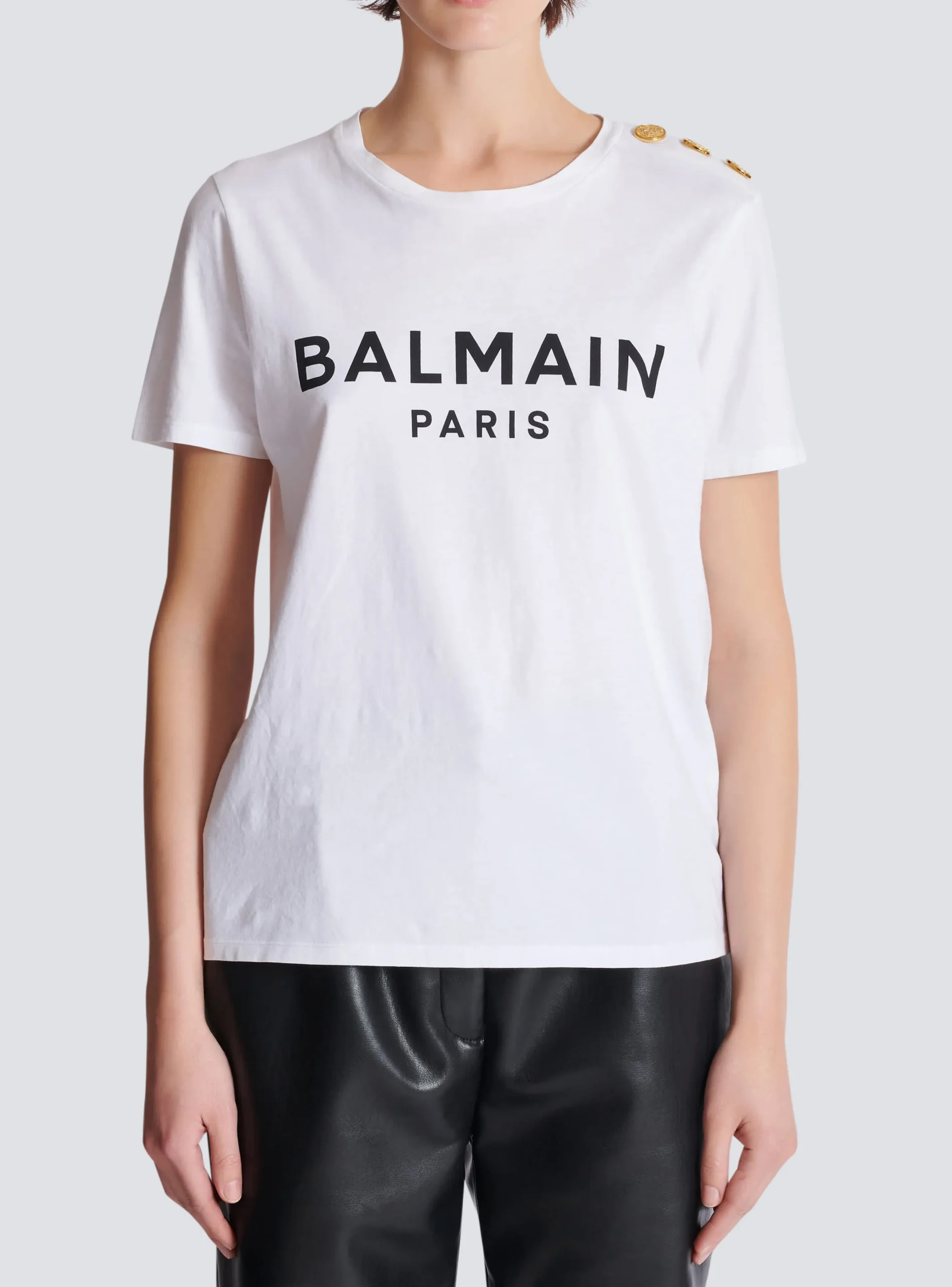 Women Balmain T-shirt With Paris Print