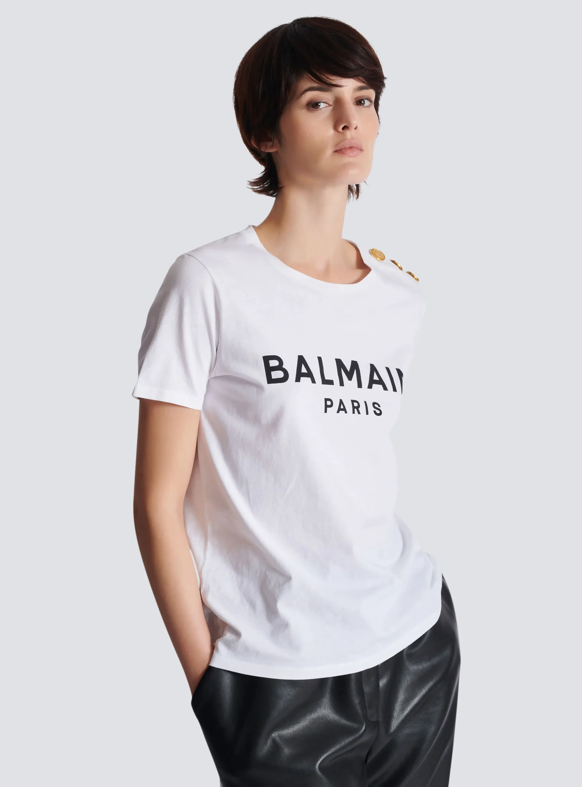 Women Balmain T-shirt With Paris Print
