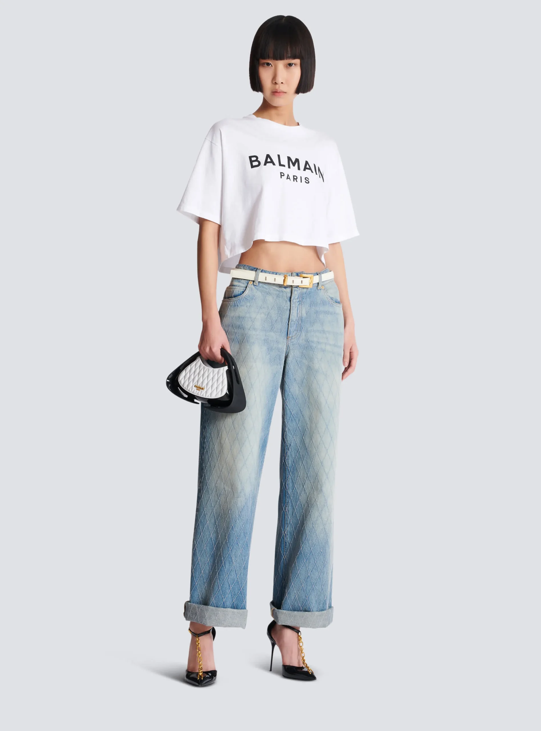Women Balmain T-shirt With Paris Print