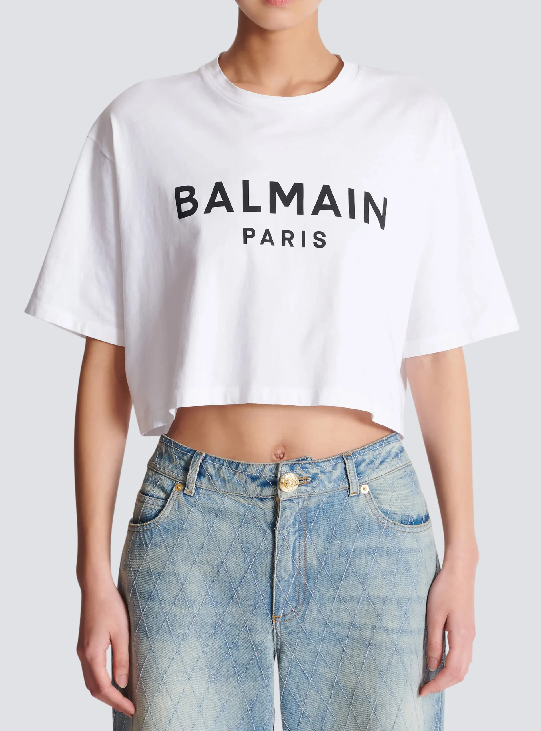 Women Balmain T-shirt With Paris Print