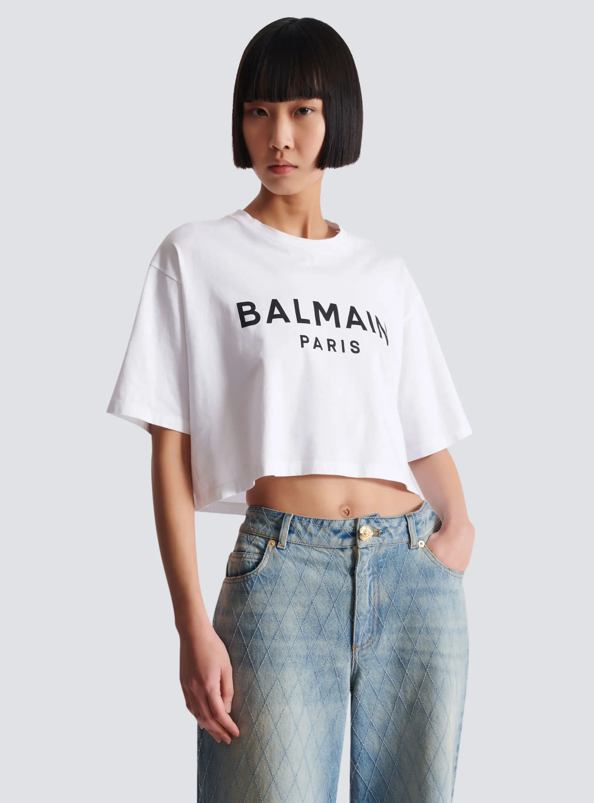 Women Balmain T-shirt With Paris Print