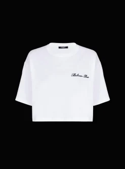 Women Balmain T-shirt With Signature Embroidery