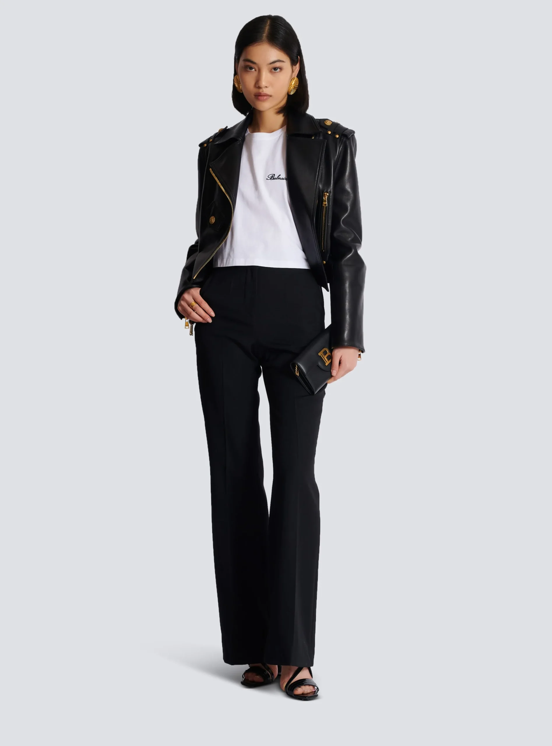 Women Balmain T-shirt With Signature Embroidery