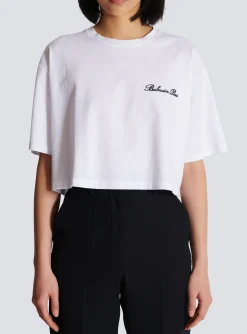 Women Balmain T-shirt With Signature Embroidery