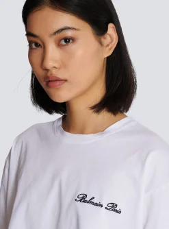 Women Balmain T-shirt With Signature Embroidery