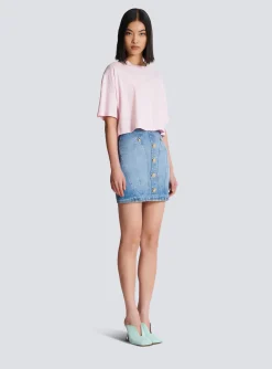 Women Balmain T-shirt With Signature Embroidery