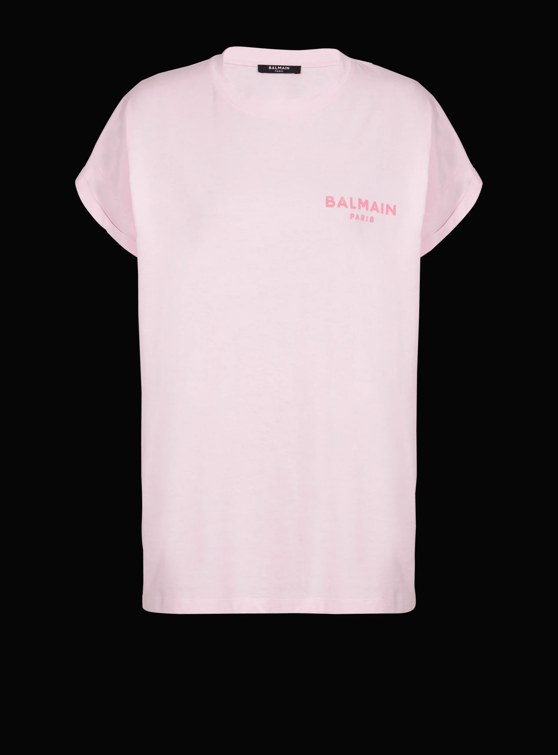 Women Balmain T-shirt With Flocked Paris Logo