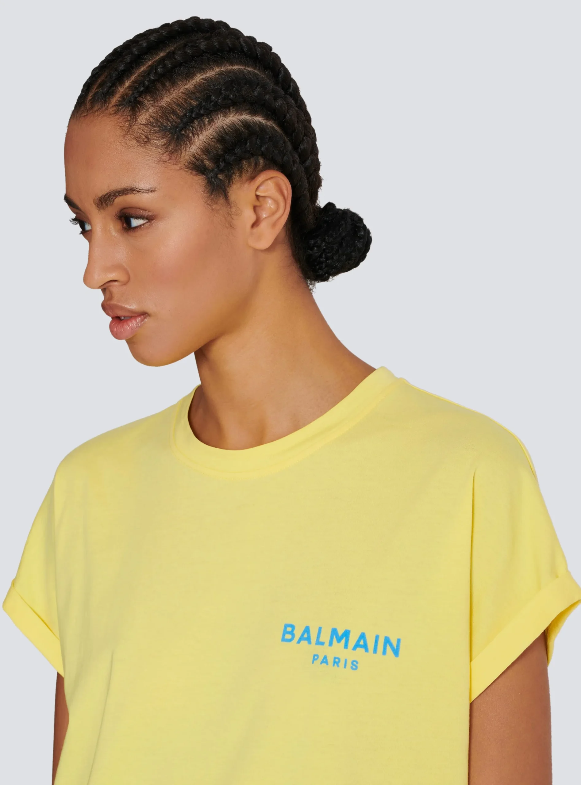 Women Balmain T-shirt With Flocked Paris Logo
