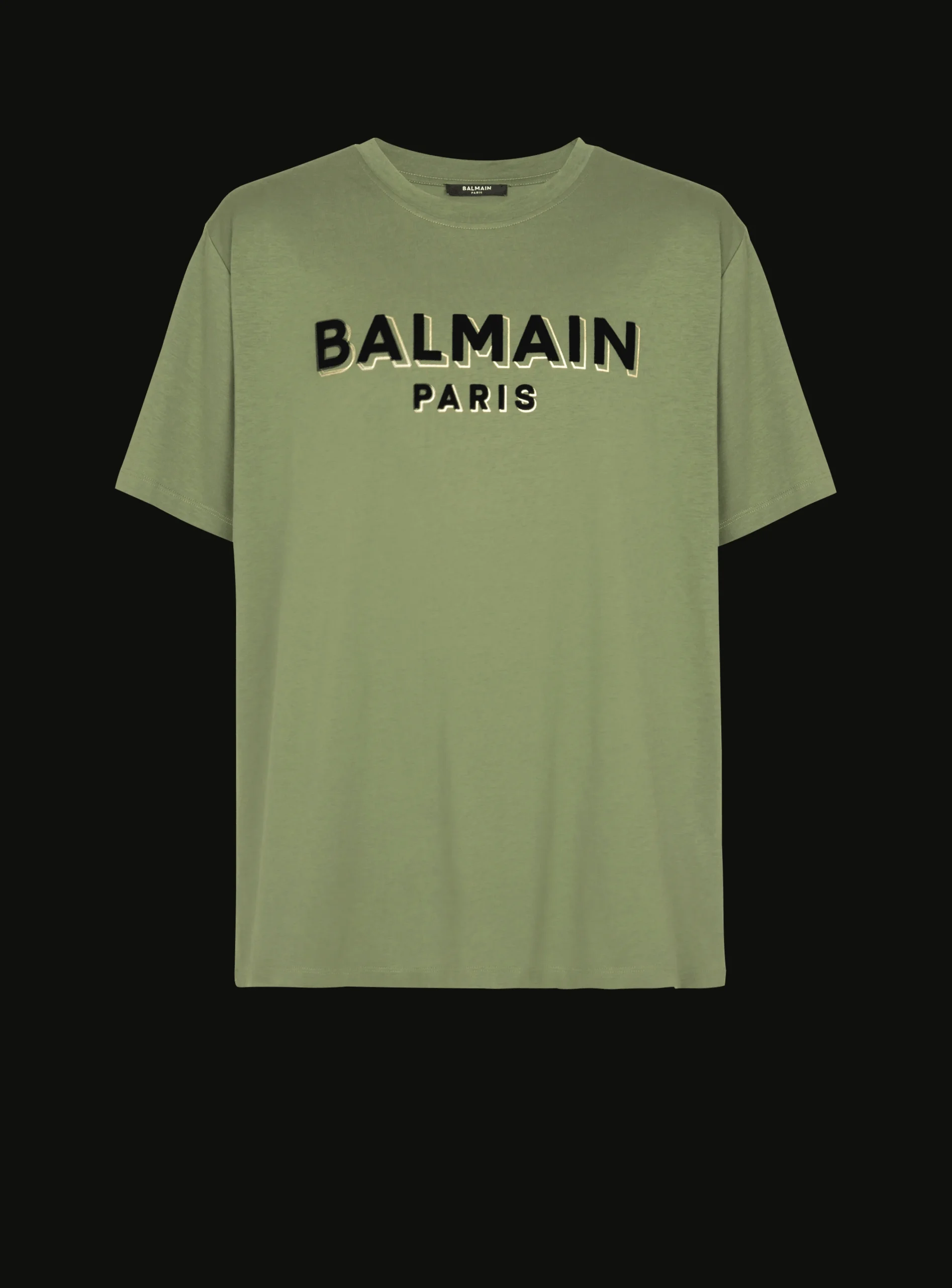 Balmain T-shirt With Flocked Paris Logo