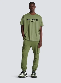 Balmain T-shirt With Flocked Paris Logo