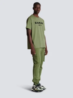 Balmain T-shirt With Flocked Paris Logo