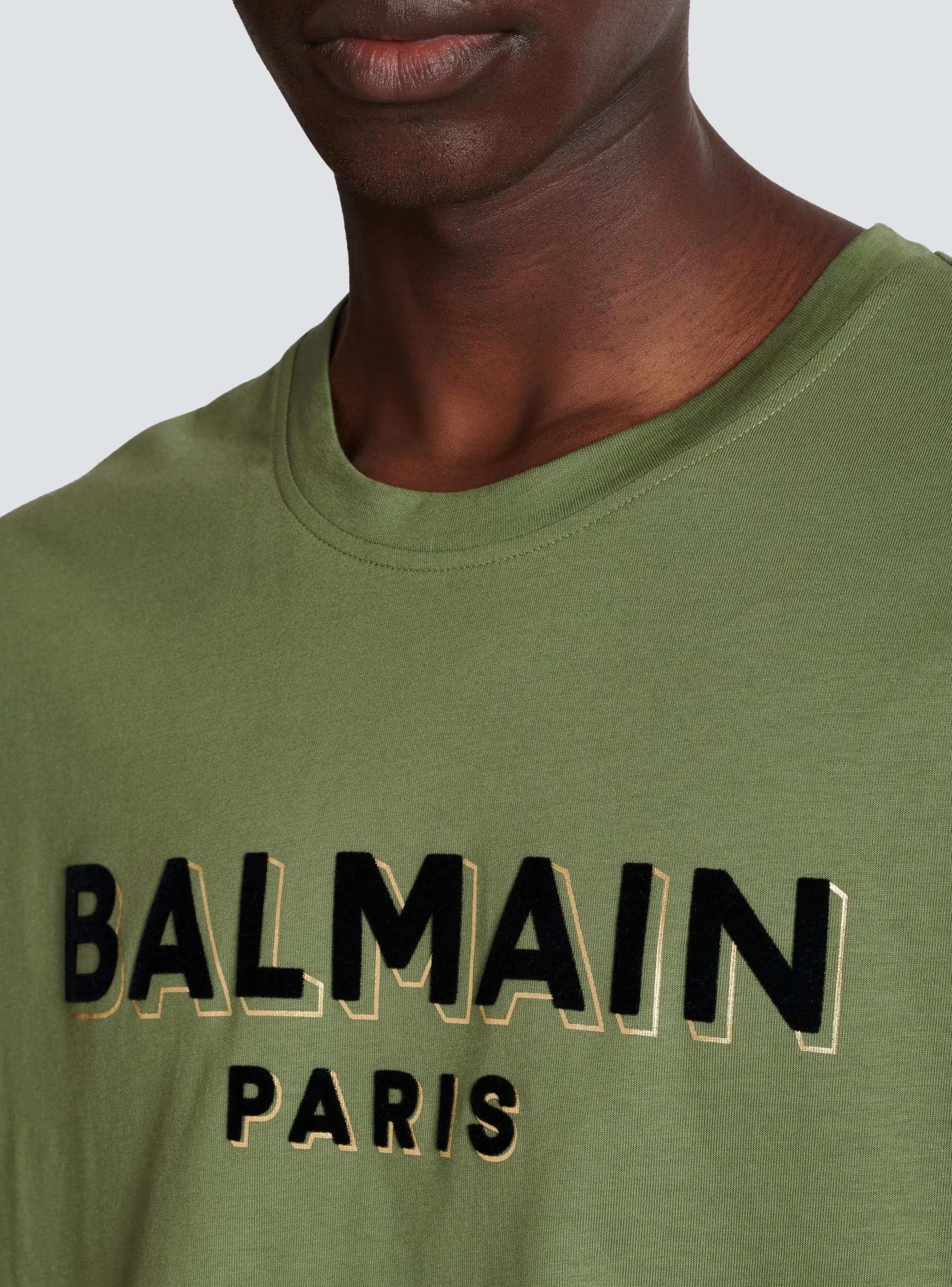 Balmain T-shirt With Flocked Paris Logo