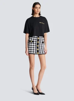 Women Balmain T-shirt With Laminated Logo