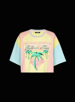 Women Balmain T-shirt With Palm Tree Signature Print