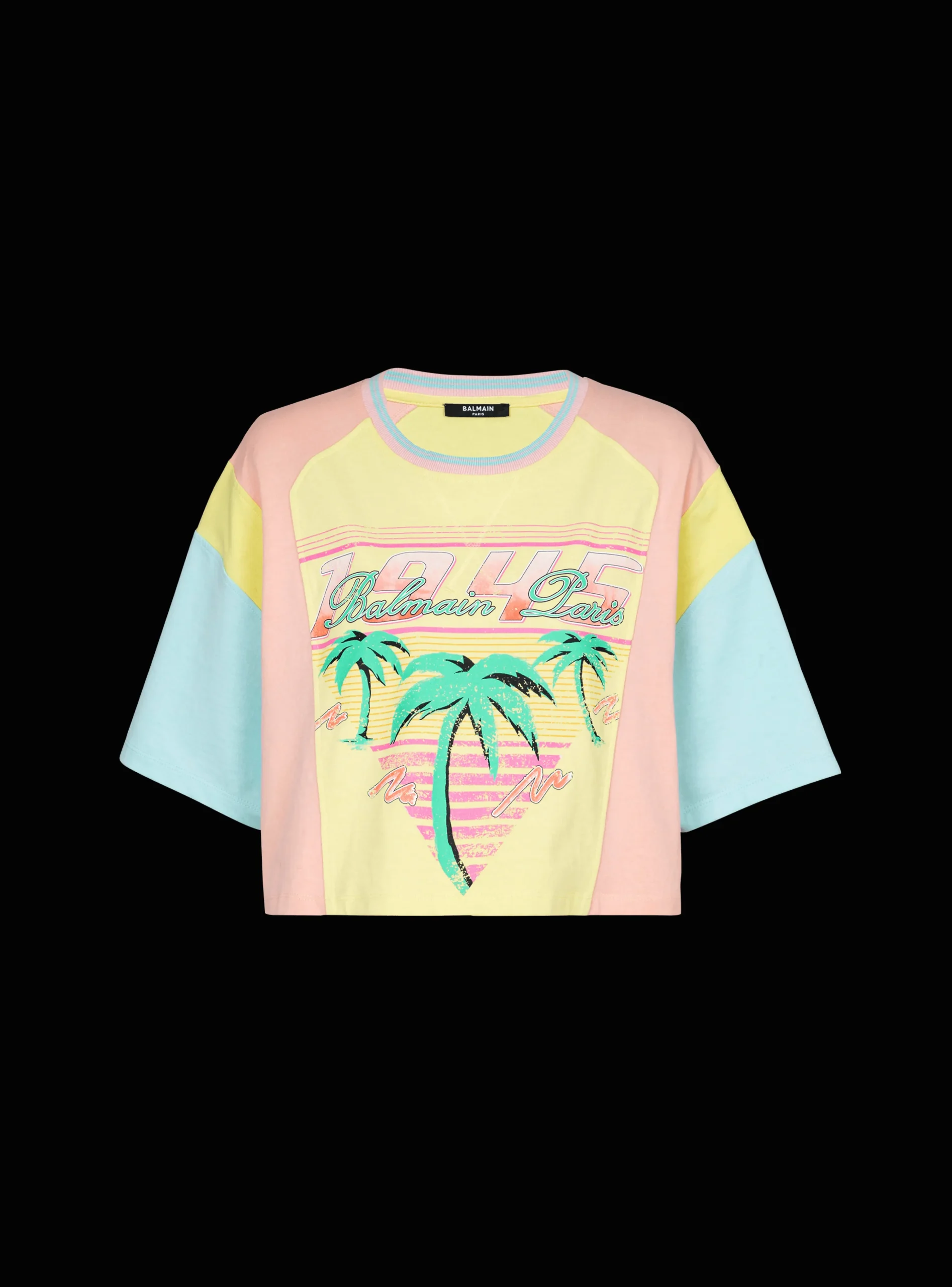 Women Balmain T-shirt With Palm Tree Signature Print
