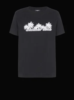 Balmain T-shirt With Palm Tree Signature Print