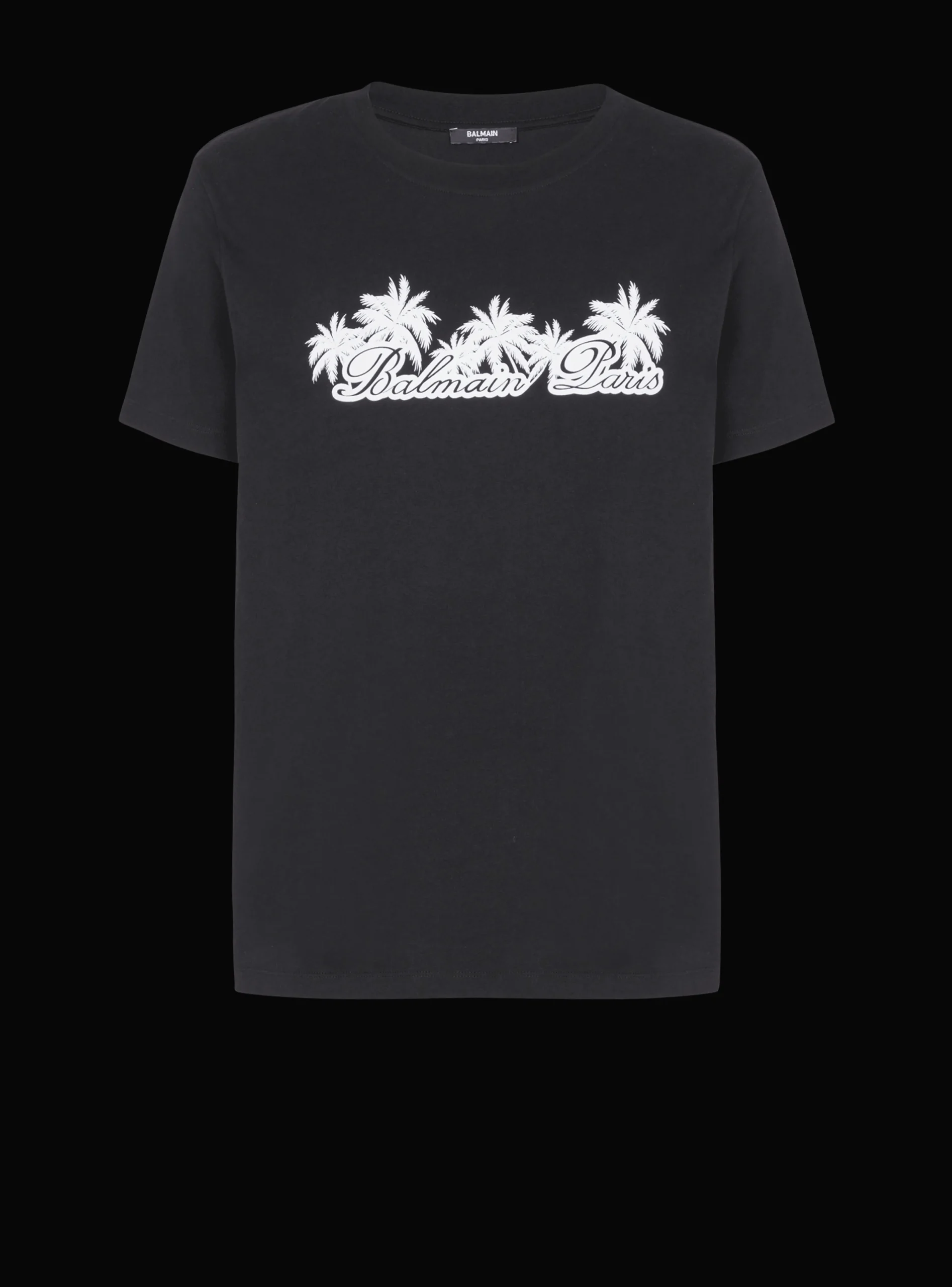 Balmain T-shirt With Palm Tree Signature Print
