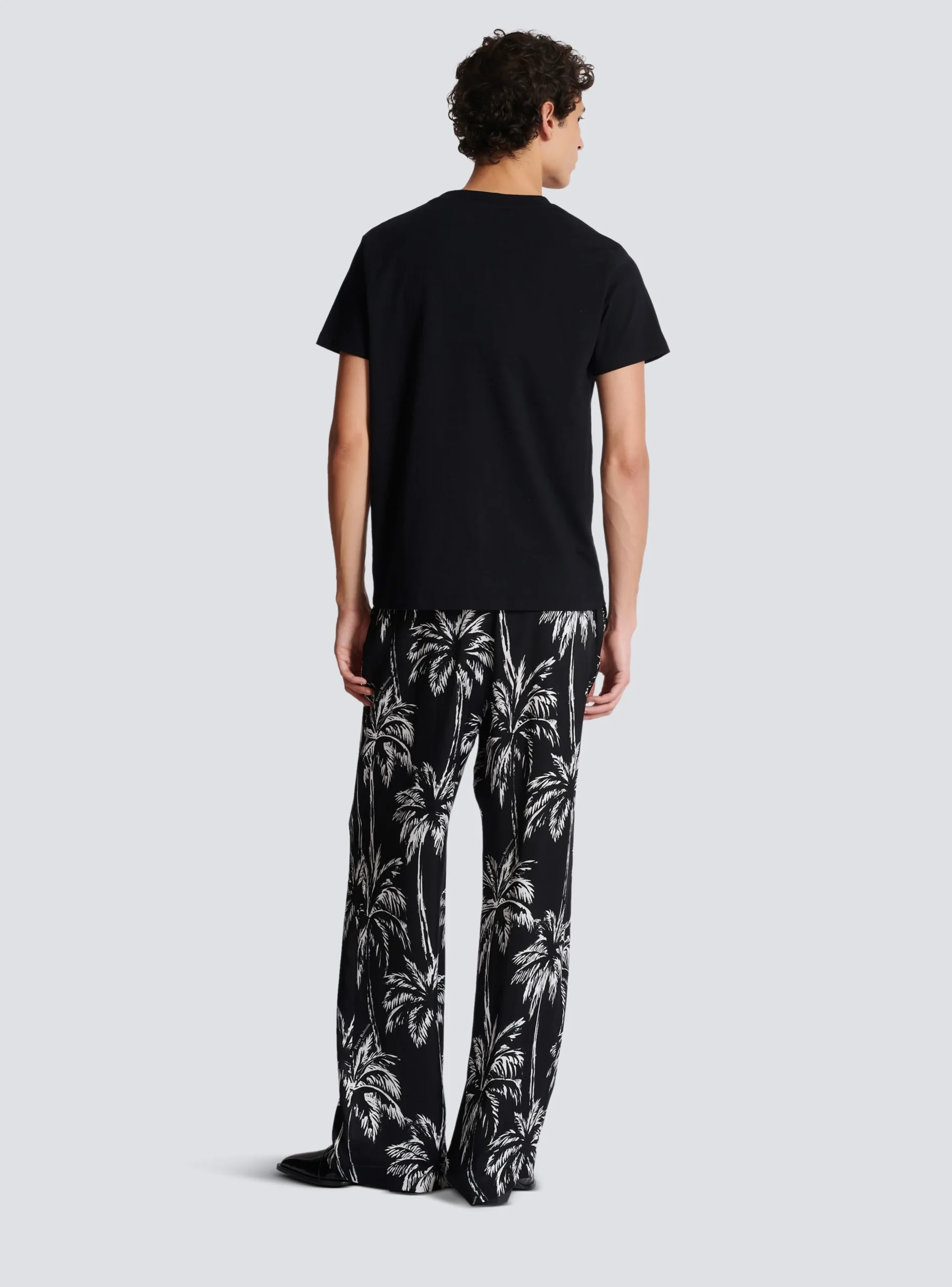 Balmain T-shirt With Palm Tree Signature Print