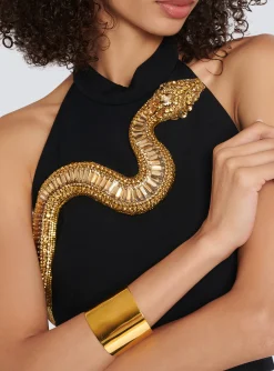Women Balmain Tubular Bracelet In Brass