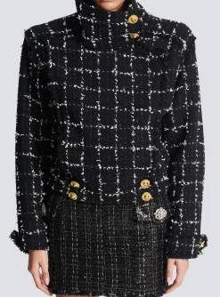 Women Balmain Tweed Bomber Jacket