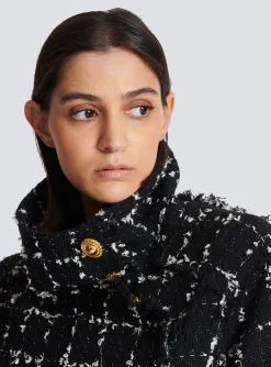 Women Balmain Tweed Bomber Jacket