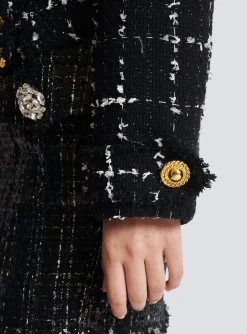 Women Balmain Tweed Bomber Jacket