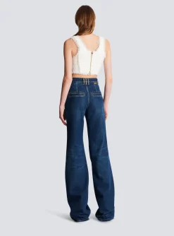 Women Balmain Tweed Crop Top